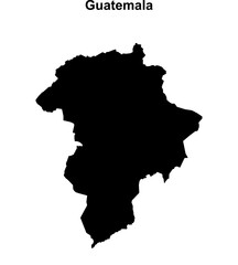 Guatemala department blank outline map