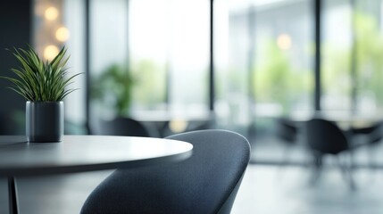 Blurred focus of smooth grey open space office interior,can be used as background