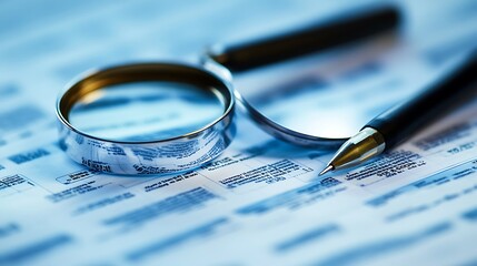 Magnifying Glass and Pen on a Form