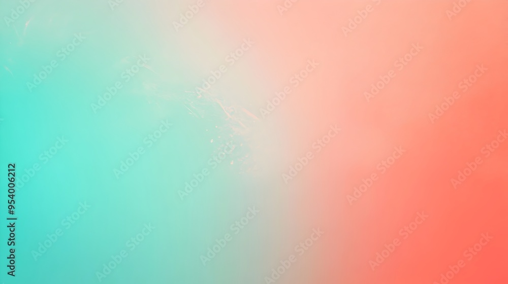 Poster serene and vibrant gradient background seamlessly transitioning between shades of turquoise and cora