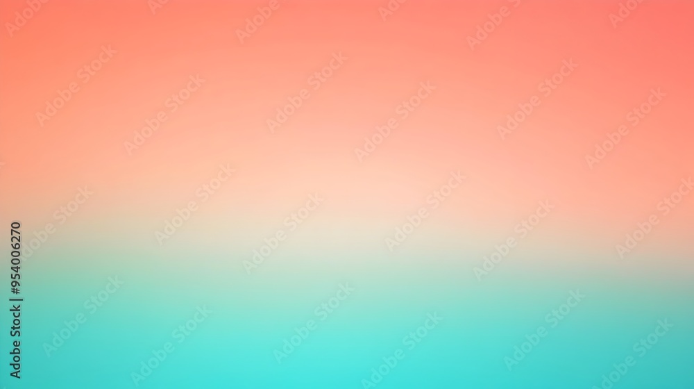 Poster smooth gradient background with seamless transition between soothing turquoise and vibrant coral sha