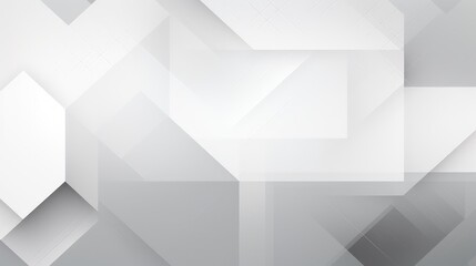 Obraz premium A modern abstract design featuring overlapping geometric shapes in shades of gray and white, ideal for backgrounds or digital use.