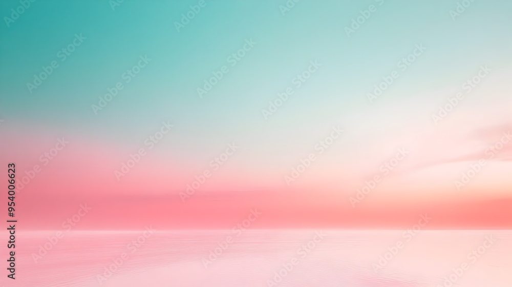 Poster elegant gradient background with smooth transitions between soothing shades of teal and pink creatin
