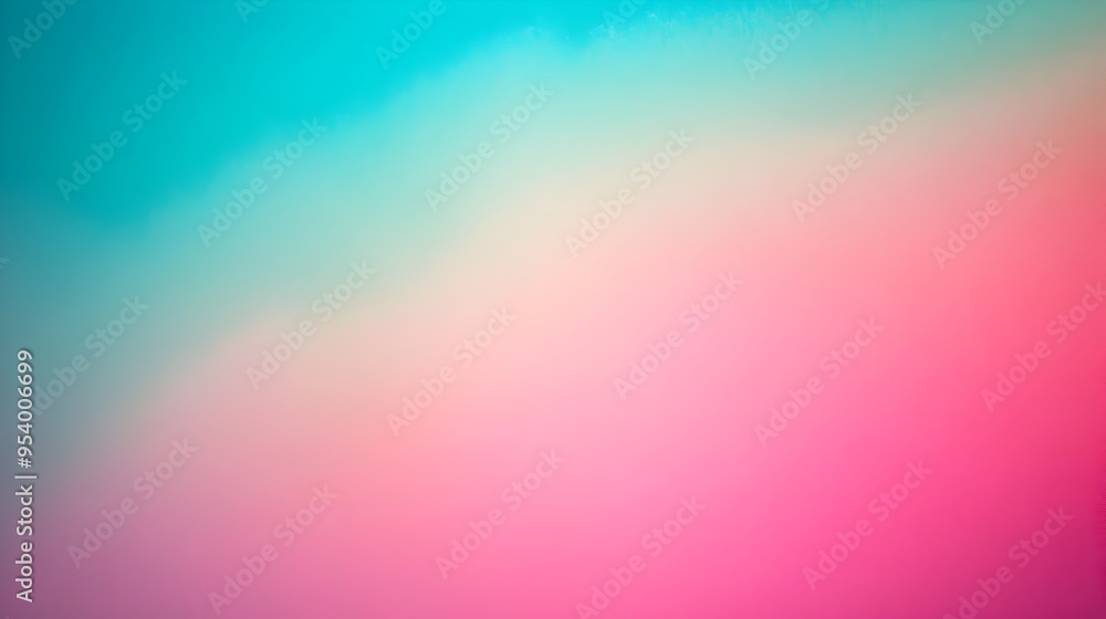 Poster serene gradient background with seamless transitions between teal and pink hues providing ample room