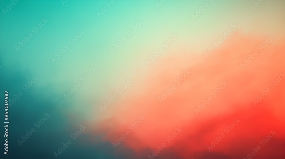 Aufkleber elegant and vibrant gradient background with smooth transitions between aqua and vermilion shades le