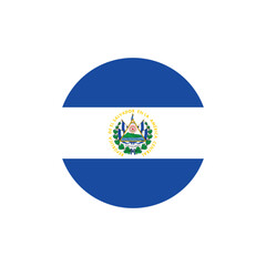 EL Salvador flag sign in round shape, EL Salvador national flag, EL Salvador flag on white background vector illustration