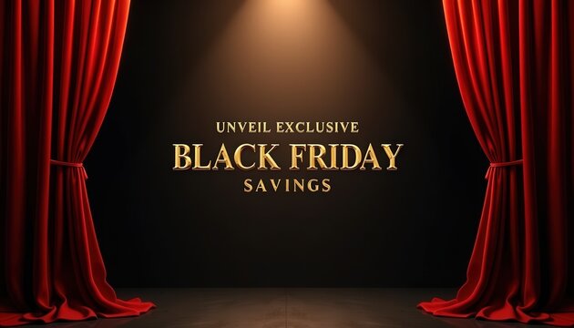 Black Friday Unveiling with Red Curtains