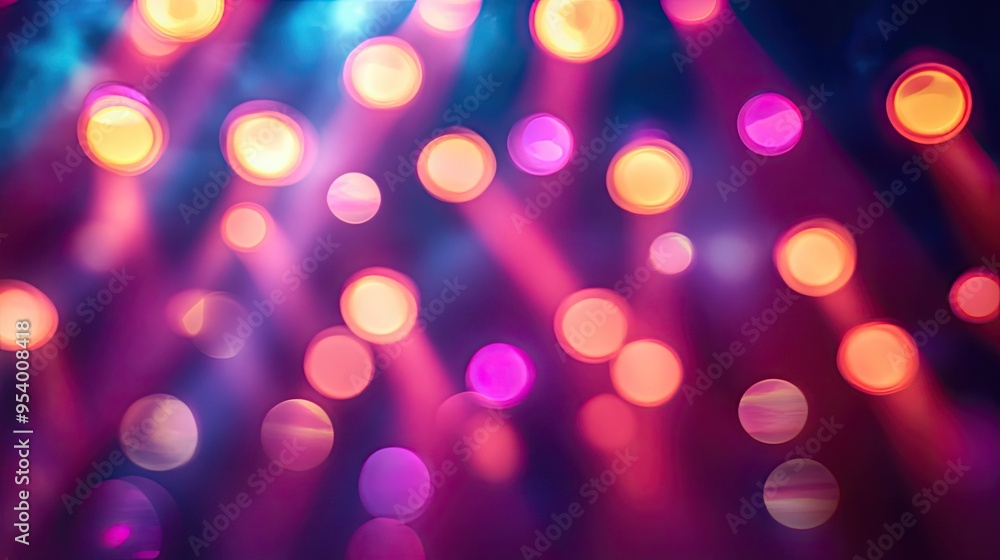 Sticker abstract background with bokeh lights. great for projects with a festive, celebratory, or nightlife 