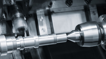 Manufacturing professional metalworking machine. Industrial concept. Programmable modern cnc digital  digital program machine