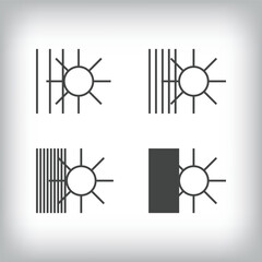 Solar transmittance levels icon modern logo set. Curtain and adjustment icon. vector