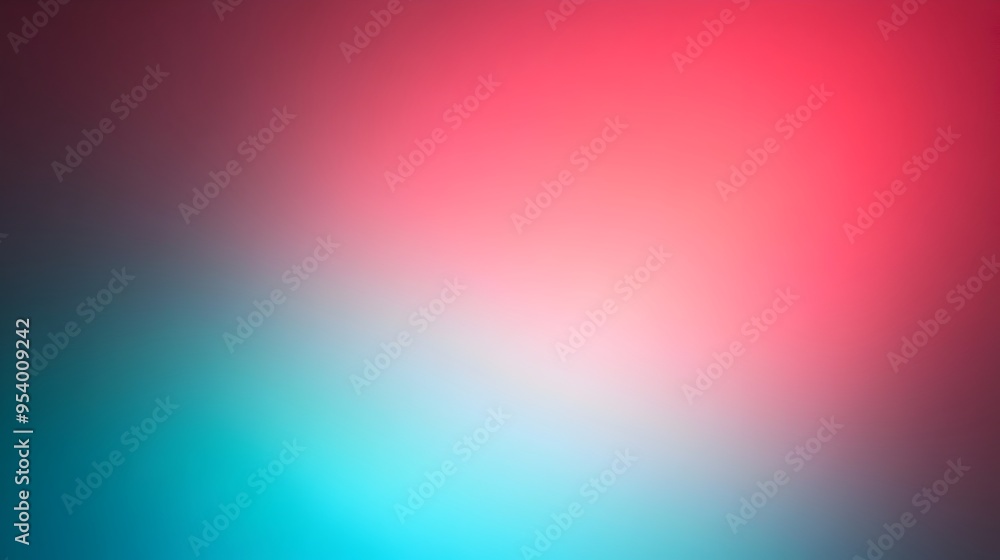 Poster elegant and minimalist gradient background with seamless transitions between shades of red and cyan 