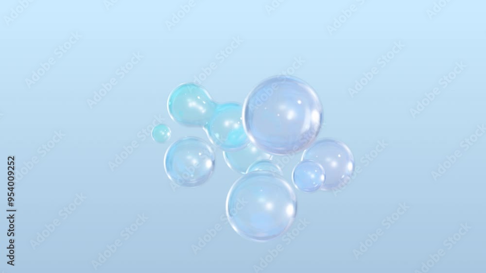 Poster metaball animation transforming liquid blobs. 3d abstract colorful metaballs in the background. in 4