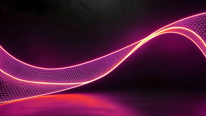 Stunning neon red light waves, gently undulating