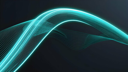A stunning neon turquoise futuristic light wave, undulating smoothly across the frame.