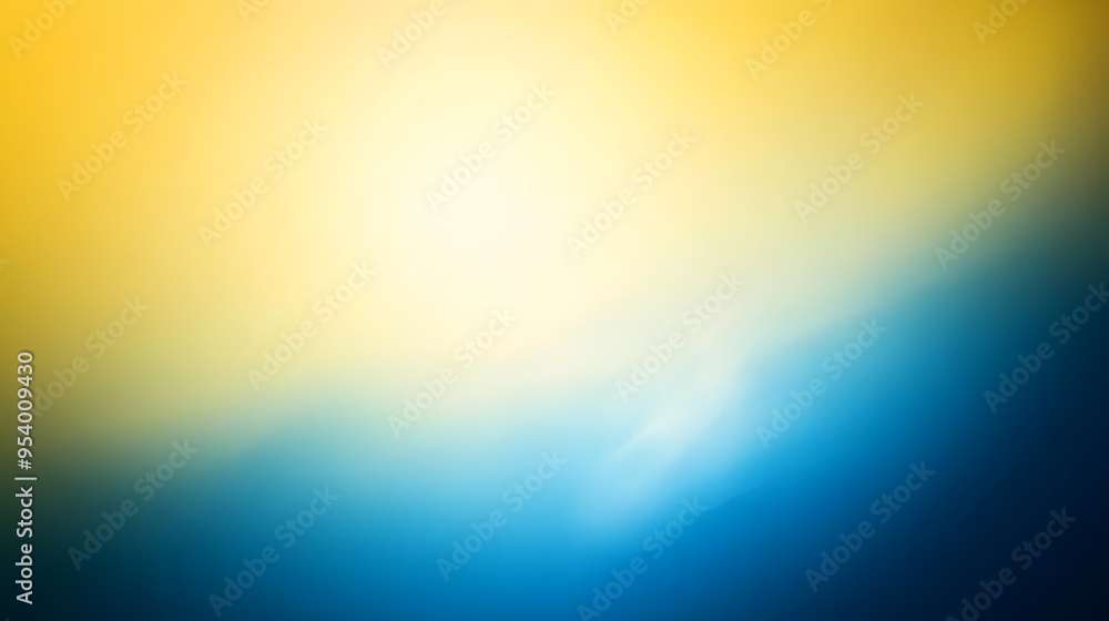 Poster serene gradient background with smooth transitions between shades of yellow and blue providing ample