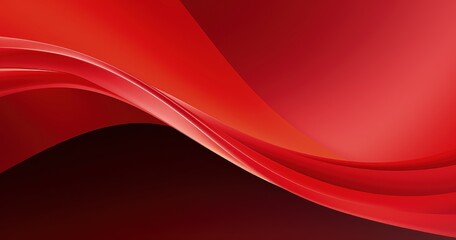 Obraz premium A smooth, flowing abstract design featuring vibrant red waves that create a dynamic and energetic visual effect.