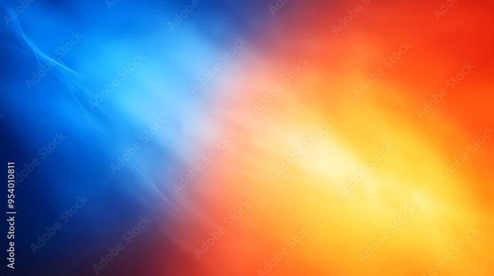 Poster gradient background with smooth transitions between 2 3 shades of orange and royal blue leaving ampl