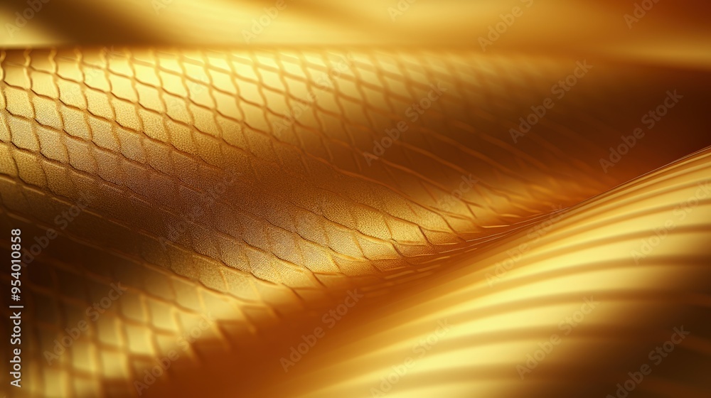 Aufkleber a close-up view of textured golden fabric, showcasing a shimmering surface with intricate patterns.