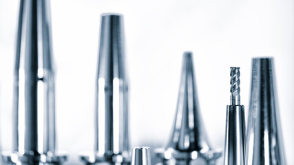 Industrial metalworking concept, milling cutter, metal cutter close up CNC cutters for metal....