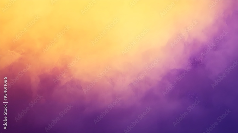 Poster gradient background with smooth transitions between shades of yellow and violet leaving ample space 