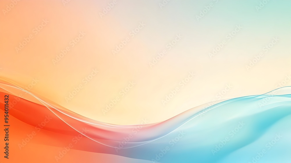 Poster smooth gradient background with seamless transitions between calming shades of blue and vibrant tang