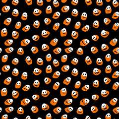 Halloween seamless cute candy monsters pattern