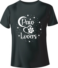 Paw Lovers Typography T-Shirt Design