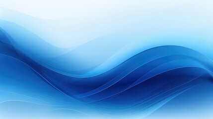 Fototapeta premium A smooth gradient of blue waves creates a serene and calming abstract background.
