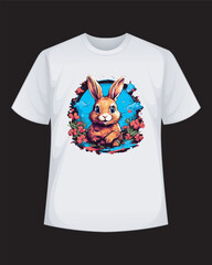Cute Rabbit Typography T-Shirt Design