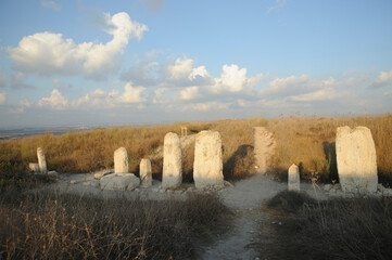 Canaanite Standing Stones at Tel Gezer. Israel.
