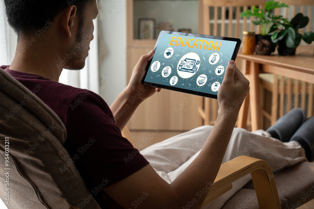Aufkleber e-learning website with sofware for student to study online on the internet network snugly