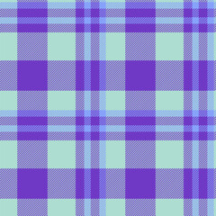 Difficult check texture background, structure tartan fabric pattern. Striped plaid vector seamless textile in violet and light colors.