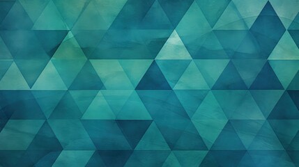 Obraz premium A textured background featuring a geometric pattern of teal and turquoise triangles, ideal for graphic design projects.