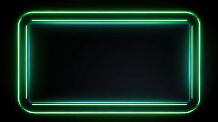 A glowing neon rectangular frame on a dark background, suitable for displaying content or messages.