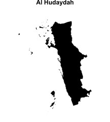 Al Hudaydah governorate blank outline map