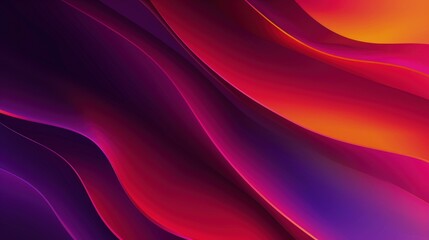 Fototapeta premium A vibrant abstract wave design featuring rich gradients of purple, orange, and pink, ideal for digital backgrounds.