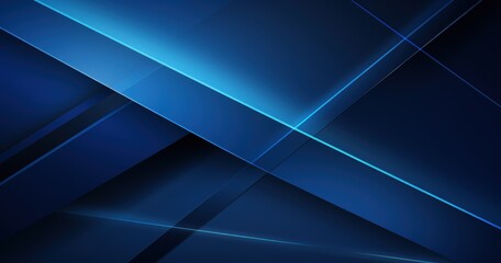 A modern abstract design featuring overlapping blue geometric shapes and lines, creating a sleek and dynamic visual effect.