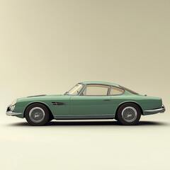 illustration of a classic vintage car on neutral background. generative ai