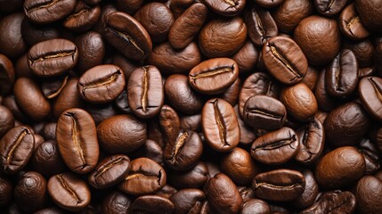 Obraz premium Coffe on black background. Beans on wooden background. Coffee beans.