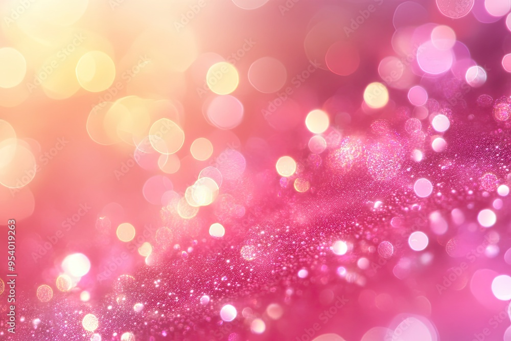 Poster pink glitter bokeh background. perfect for adding a touch of sparkle and magic to your projects.
