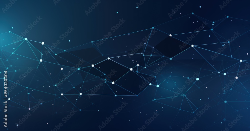 Poster a digital abstract background featuring interconnected lines and dots, representing a network or dat
