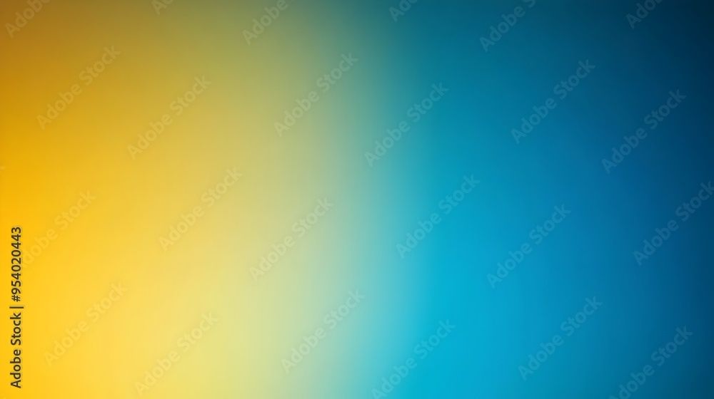 Poster serene gradient background with smooth transitions of yellow and cerulean hues providing a calming a