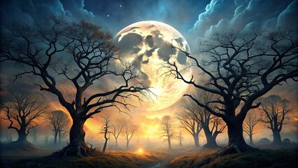 Fototapeta premium spooky halloween night