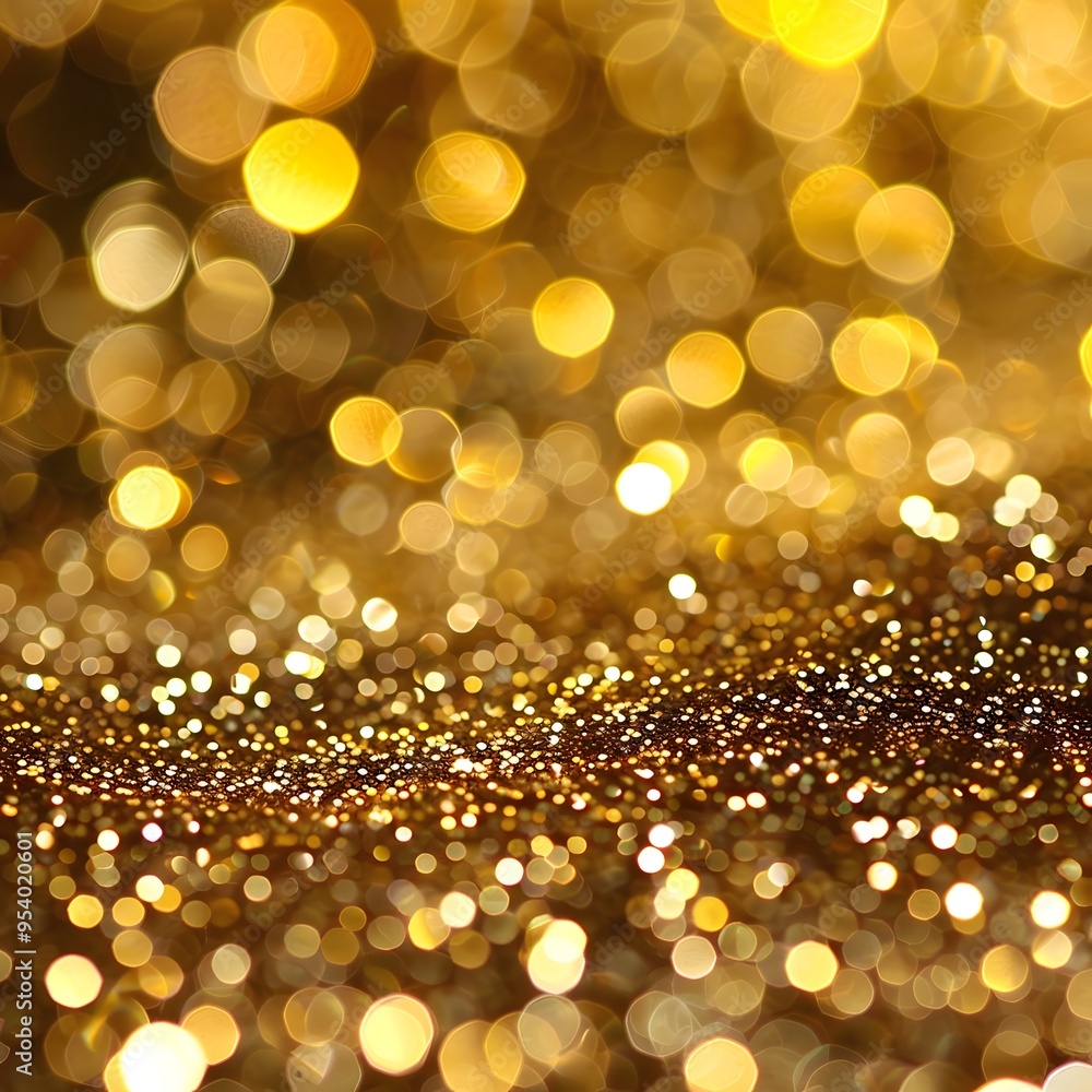Poster a gold background with many small gold circles - generative ai
