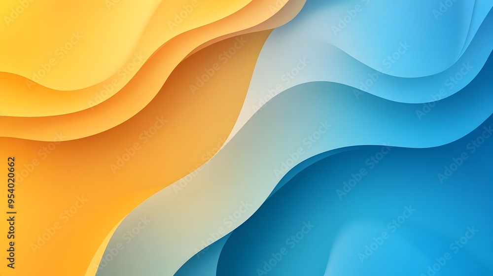 Poster elegant and modern gradient background with smooth transitional blends of vibrant cerulean and warm 