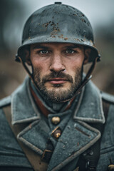 Naklejka premium Austro-Hungarian Soldier in WWI Uniform
