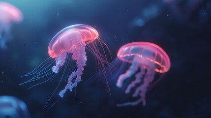 Naklejka premium Jelly fish in the water