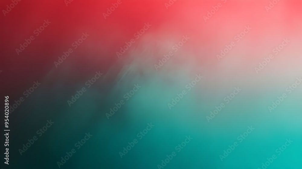 Poster smooth gradient background seamlessly transitioning between saturated shades of vermilion and teal p