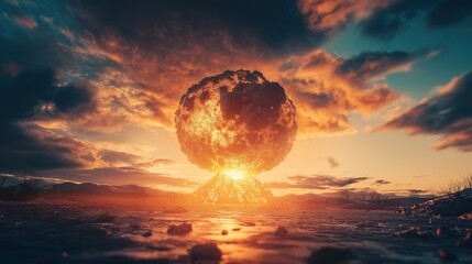 Nuclear explosion stock photo