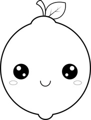 cute lime fruit coloring page for kids 